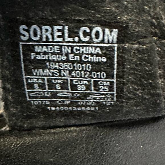 Sorel Women's Cameron Flatform Espadrille Black White Ankle Strap Sandals Size 8 - Picture 10 of 11